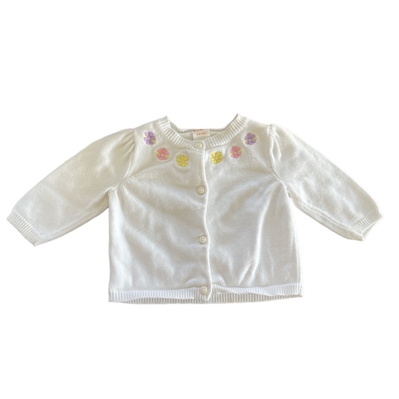 GYMBOREE | Floral Embroidered Vintage Style Button Down Sweater - Picture 5 of 6